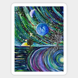 Cosmic Dreams: surreal acrylic painting Magnet